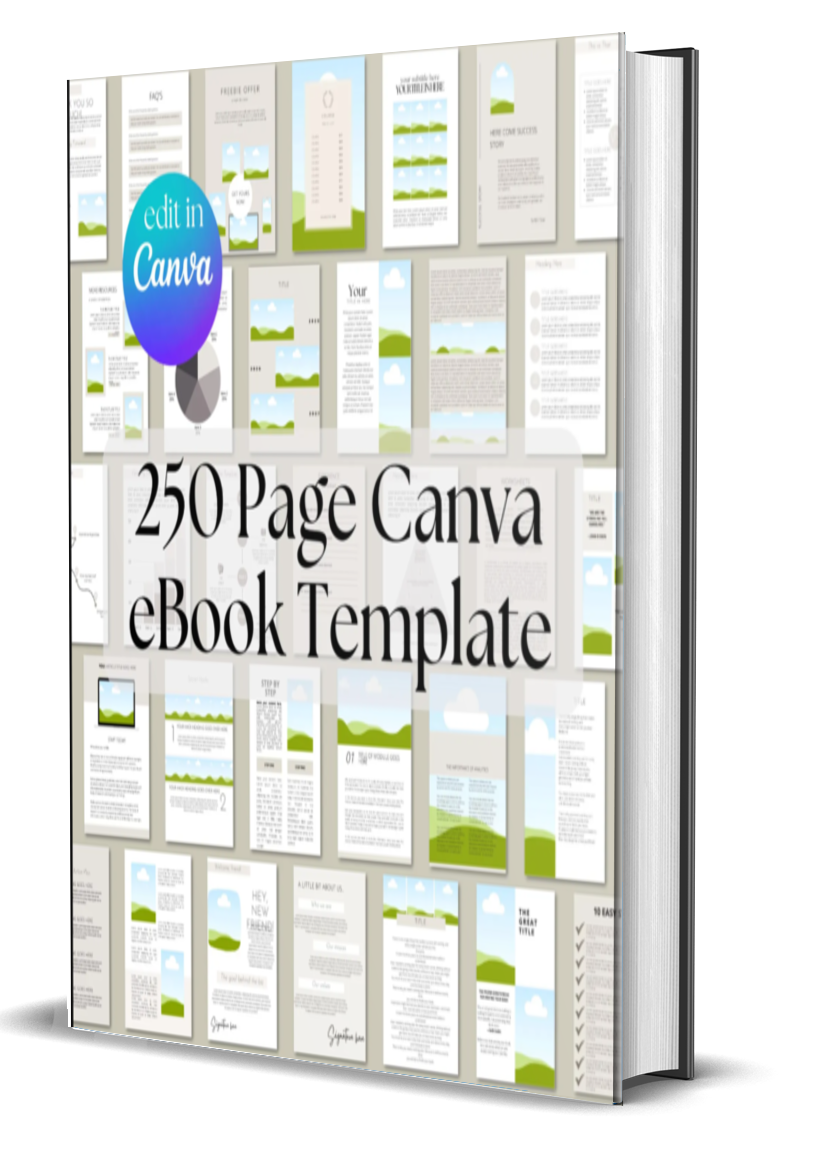 Canva eBook Template, Course WorkBook Template, How to Create e-Book, 250 page book Template