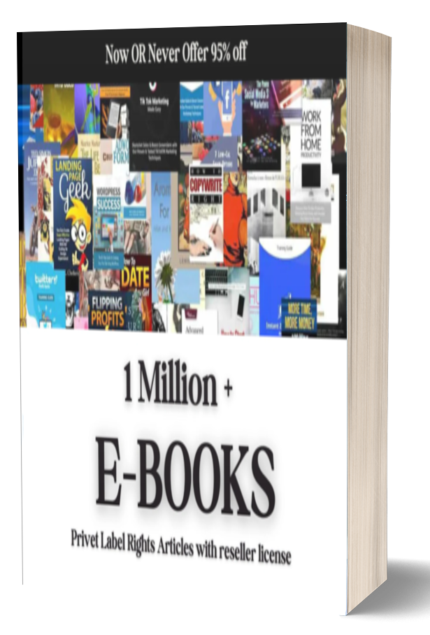 1 Million+ Ebooks + 1 Million PLR Articles Bonus with reseller rights | 1M Ebooks bundle