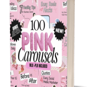 100 Pink Instagram Carousel Templates | Canva | PLR + MRR