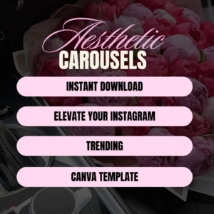 100 Pink Instagram Carousel Templates | Canva | PLR + MRR