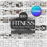 1100+ Fitness Instagram Canva Templates Bundle | Personal Trainer & Gym Coaching Posts | MRR & PLR Resell Rights | Stories, Highlights & Bonus Guides